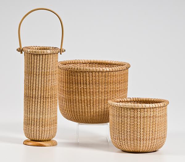 Appraisal: NANTUCKET LIGHTSHIP BASKETS Massachusetts th or st century Four Nantucket