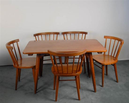 Appraisal: Swedish Petite Pine Dining Table with five dining chairs imprinted