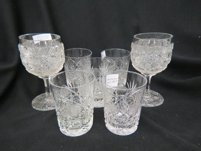 Appraisal: pcs Cut Glass pair of Harvard style goblets and tumblers