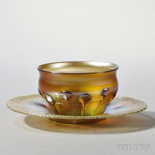 Appraisal: Tiffany Favrile Bowl with Undertray Art glass New York early