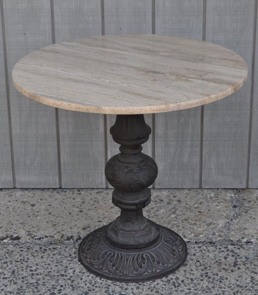 Appraisal: Marble Cast Iron Bistro Table with ornate cast iron base