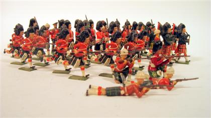 Appraisal: Group of Britains painted lead toy soldiers mostly highlandersvarious ages