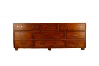 Appraisal: Henredon Artefacts Oak Campaign Dresser Hendredon American founded mid th