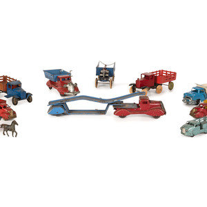 Appraisal: Ten Tin and Pressed Steel Toy Trucks and Wagons th