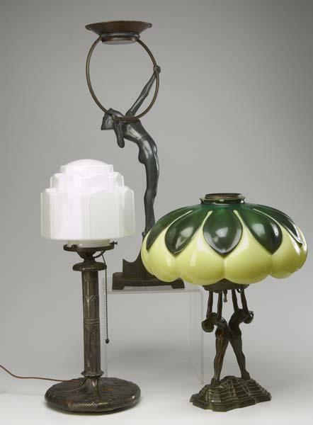 Appraisal: FRANKART Standing ashtray together with two similar lamps each with