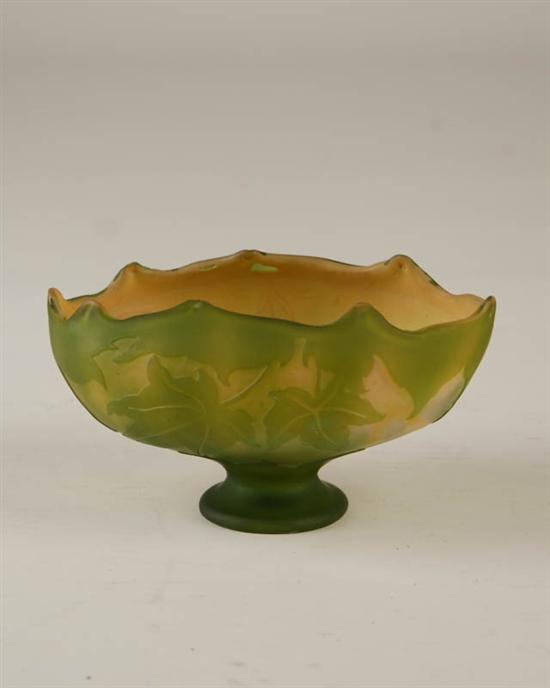 Appraisal: An Early Period Galle Cameo Glass Footed Bowl oval with