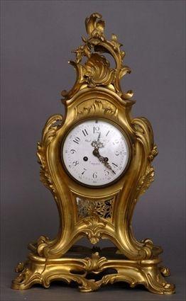 Appraisal: Louis XV-Style Gilt-Bronze Mantel Clock Retailed by Black Starr Frost