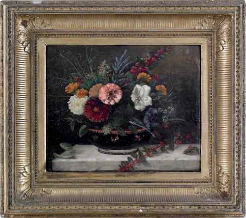 Appraisal: Oil on board still life th c x together with