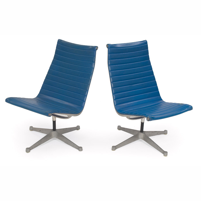 Appraisal: Charles and Ray Eames Aluminum Group lounge chairs pair by