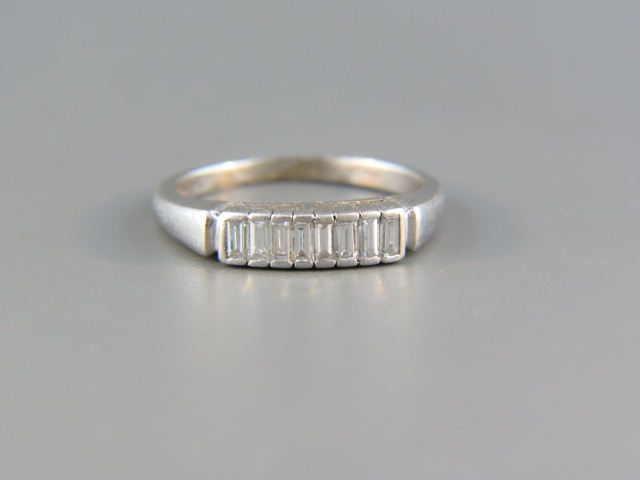 Appraisal: Platinum Diamond Band baguette diamonds totaling carat high grade with