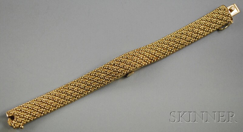 Appraisal: Lady's kt Gold Tiffany Co Covered Bracelet Wristwatch -jewel Concord