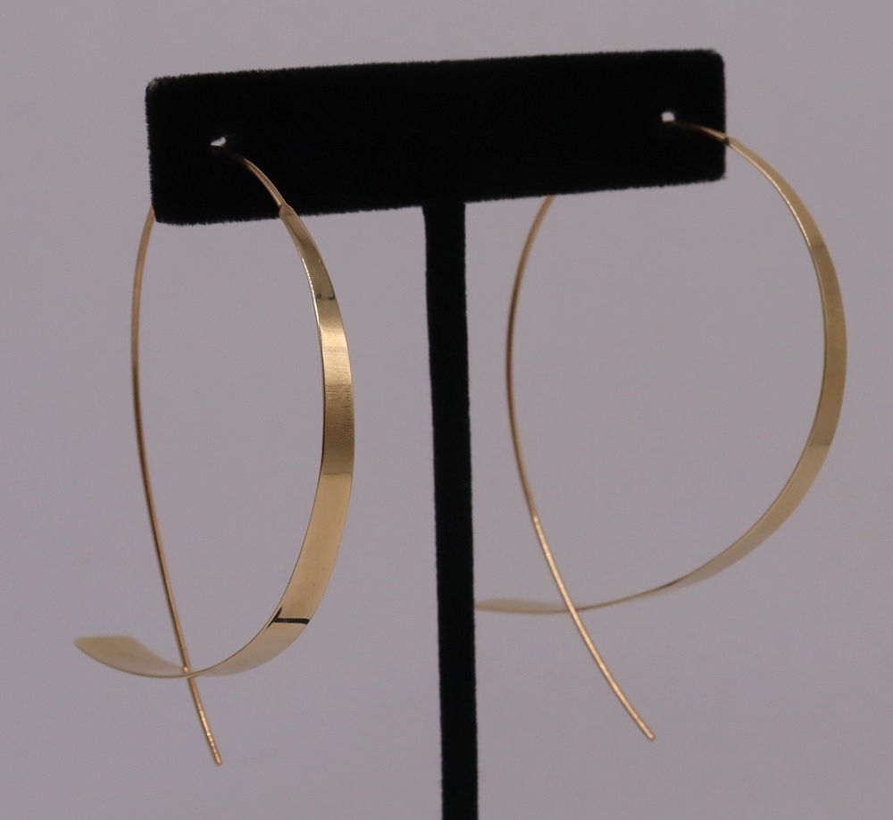 Appraisal: JEWELRY Pair of Signed kt Gold Earrings Pair of signed