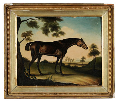 Appraisal: British School th century Stallion in a Landscape circa unsigned