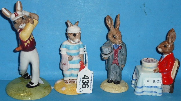 Appraisal: Royal Doulton Bunnykins Figures Golfer DN Room DB Happy Birthday