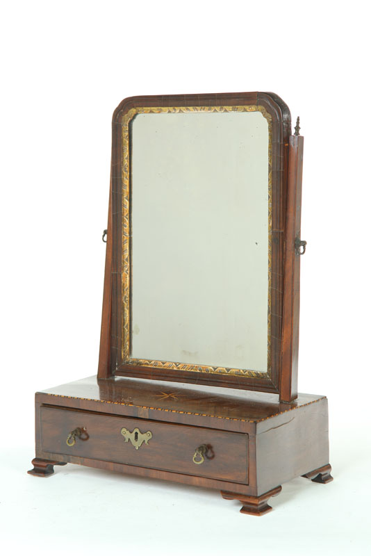 Appraisal: GEORGE III SHAVING MIRROR England early th century mahogany pine