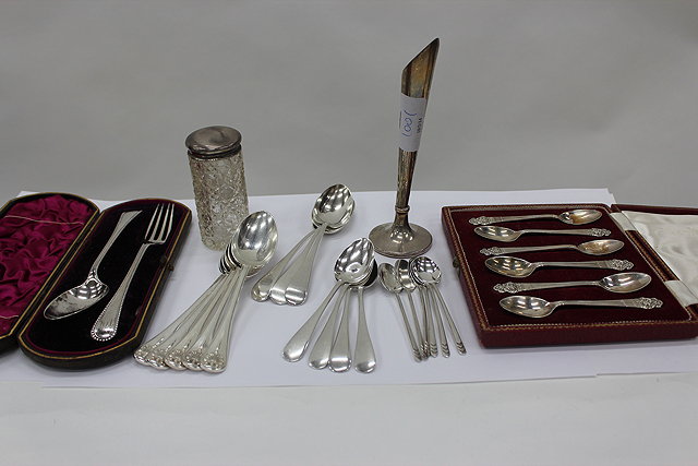 Appraisal: A GROUP OF VARIOUS SILVER TEASPOONS together with six cased