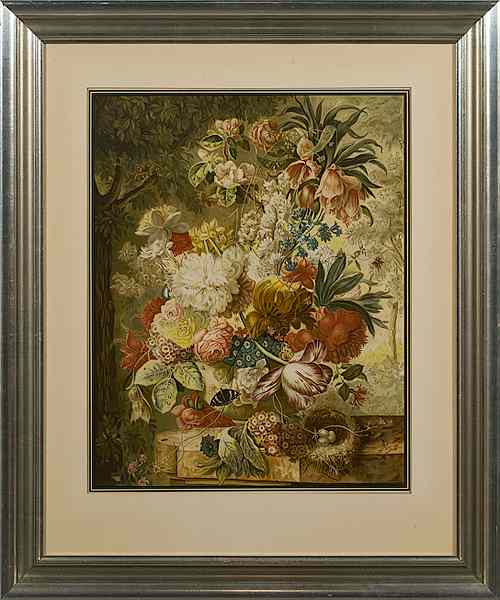 Appraisal: Floral Still Life by Joseph Nigg Lithograph Joseph Nigg Austrian