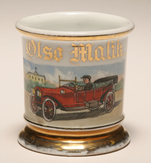 Appraisal: Occupational shaving mug Open Air Touring Car Automobile Gilt trim