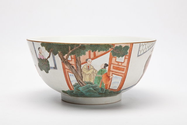 Appraisal: A CHINESE ENAMEL POLYCHROME CIRCULAR BOWL painted in the Mandarin