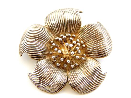 Appraisal: JEWELRY Tiffany Company Alpen Rose Dogwood flower pin stamped and