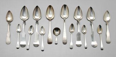 Appraisal: Tiffany coin and English spoons including Tiffany sterling Mayflower sterling