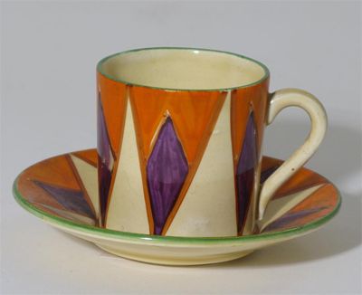 Appraisal: Original Bizarre' a Clarice Cliff Tankard coffee can and saucer