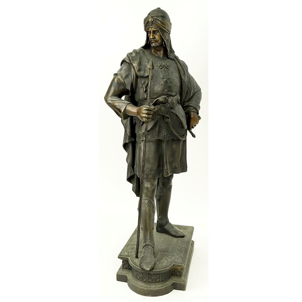 Appraisal: Antique French Spelter Sculpture Antique French Spelter Sculpture Orientalist Male