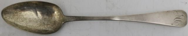 Appraisal: RARE HENRY FARNAM BOSTON COFFIN TOP COINSILVER TABLESPOON WITH LIPPED