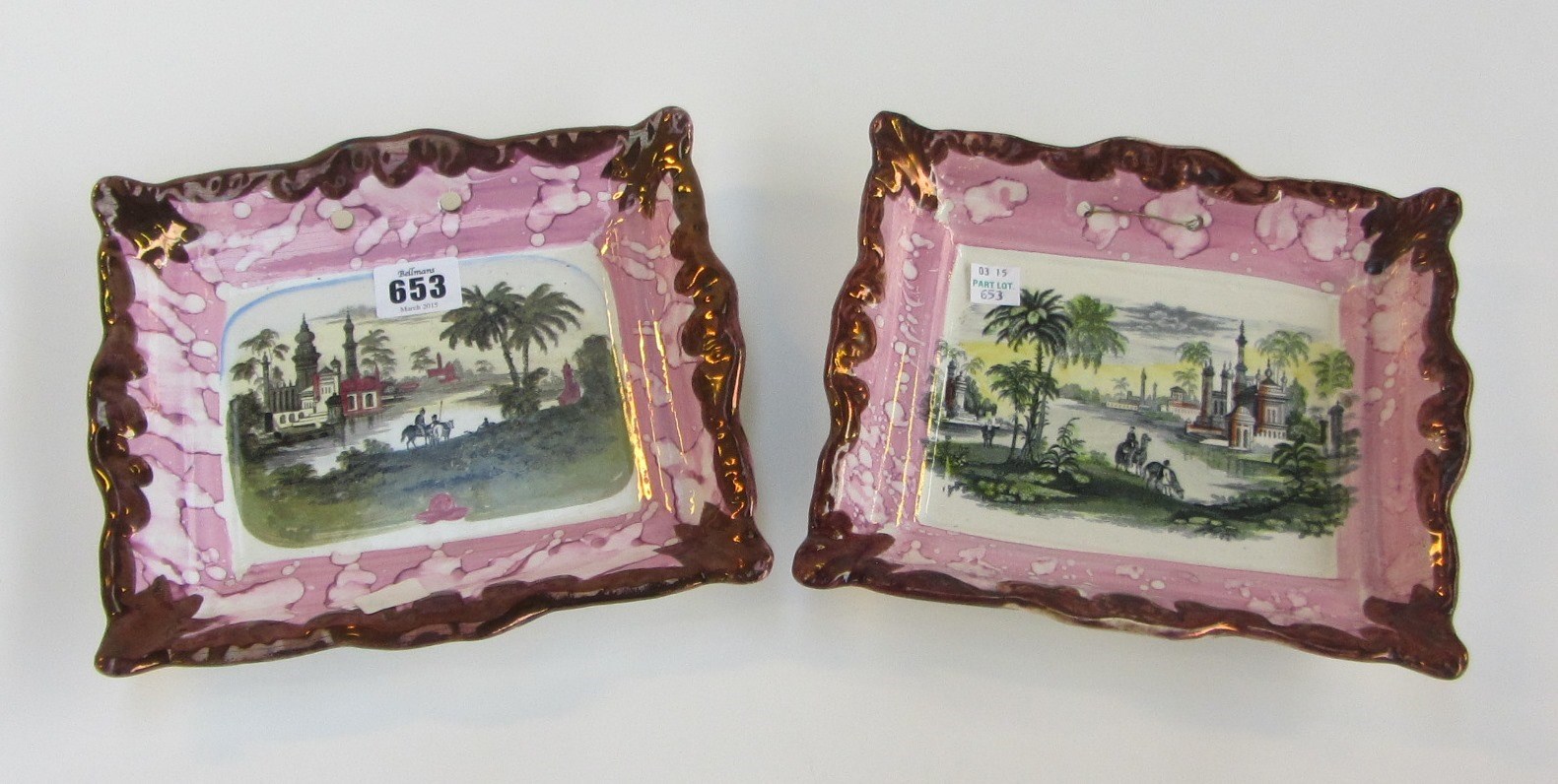 Appraisal: A pair of Sunderland lustre plaques Dixon Co th century