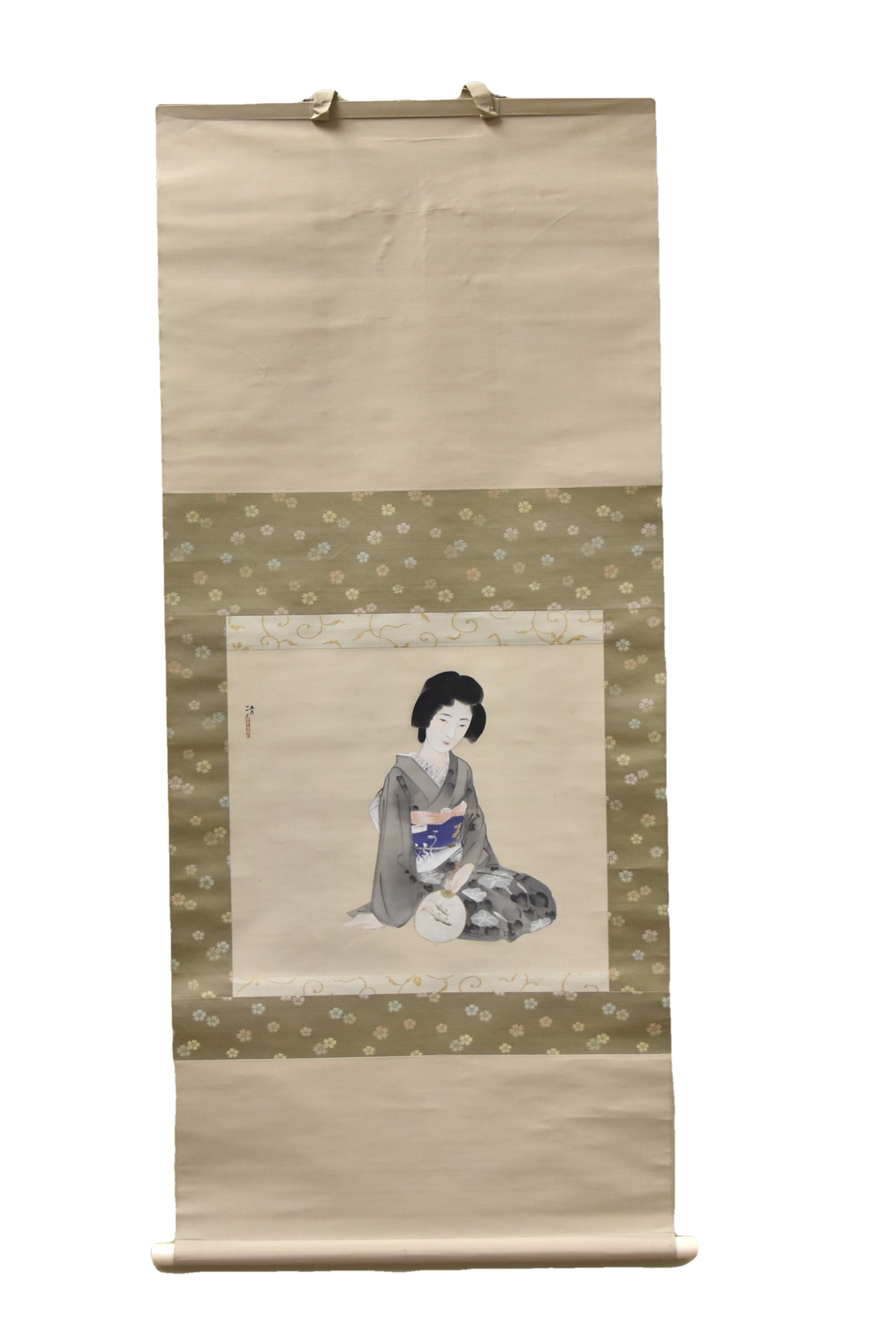 Appraisal: painting depicting a Japanese female figure dressed in kimono in