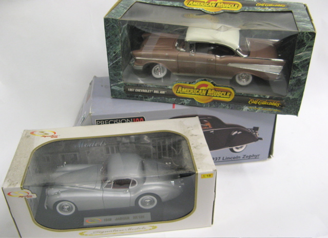 Appraisal: COLLECTION OF FIFTEEN SCALE MODEL AUTOMOBILES die cast metal some