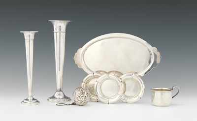 Appraisal: A Lot of Nine Sterling Silver Table Articles Consisting of