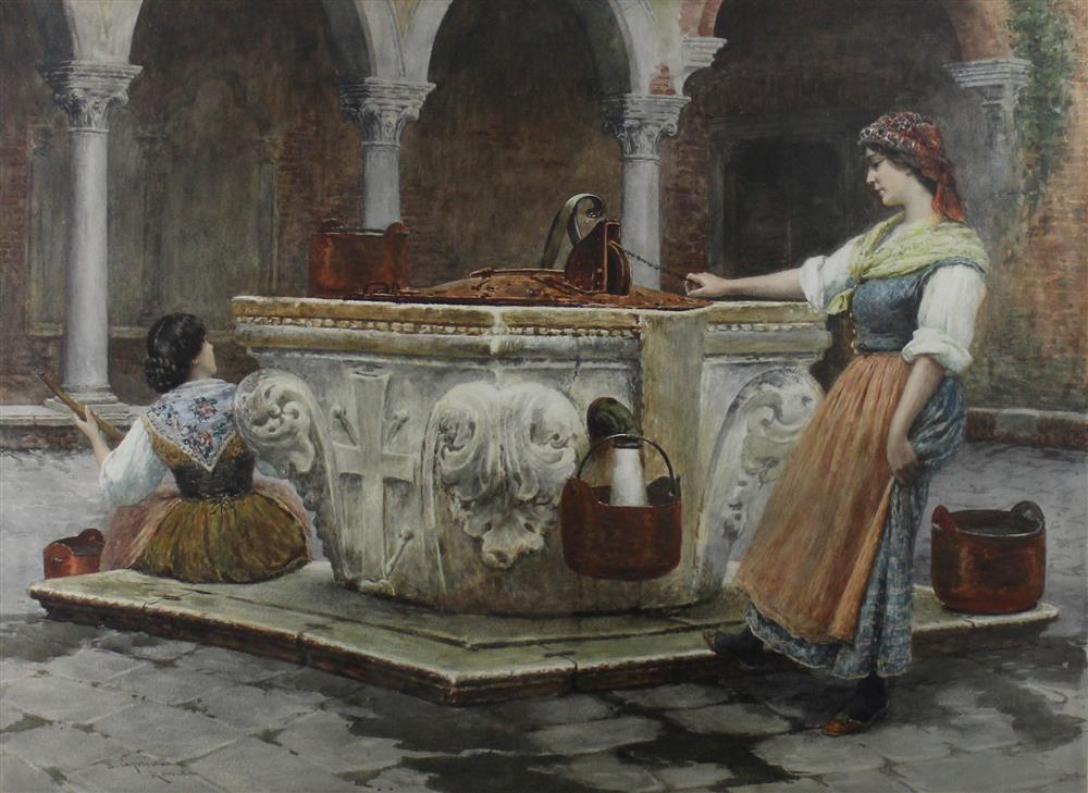 Appraisal: NAZZARENO CIPRIANI ITALIAN - ROMAN FOUNTAIN Watercolor x in sight