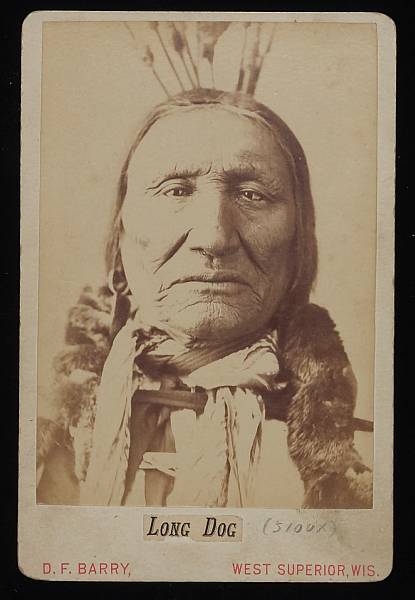 Appraisal: A cabinet photograph of Sioux chief Long Dog by D