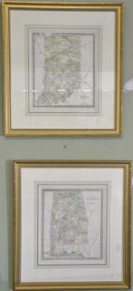 Appraisal: Seven Jeremiah Greenleaf hand colored map engraving small folios A