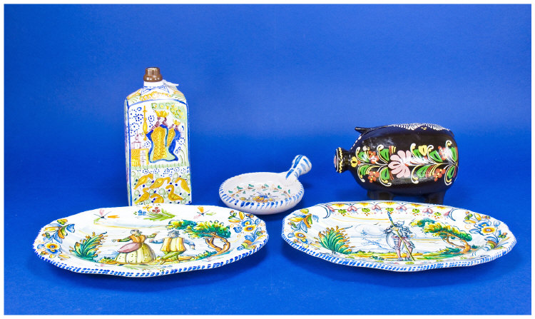 Appraisal: Collection of Maiolica Ware comprising oval dishes with scenes from