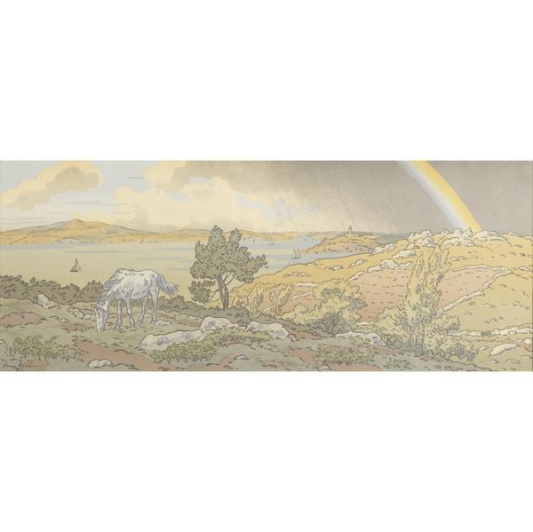 Appraisal: HENRI RIVIERE Twelve-color lithograph L Arc-en-Ciel from the series La