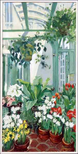 Appraisal: ROBERT D BENTLEY AMERICAN CONTEMPORARY THE CONSERVATORY Oil on canvas