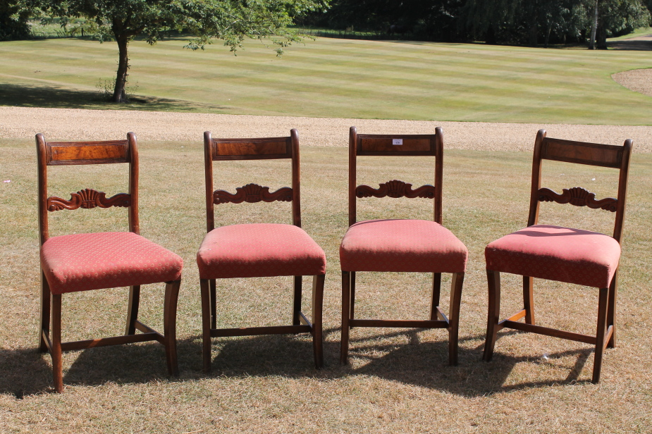 Appraisal: A set of four William IV mahogany dining chairs