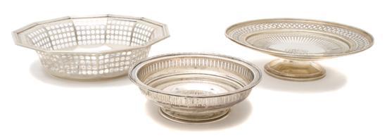 Appraisal: A Group of Two American Sterling Silver Reticulated Bowls Gorham