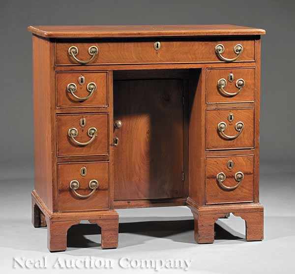 Appraisal: A Georgian Mahogany Kneehole Desk th c and later molded