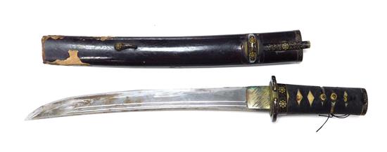 Appraisal: Samurai sword or Wakizashi late th C two blood groves