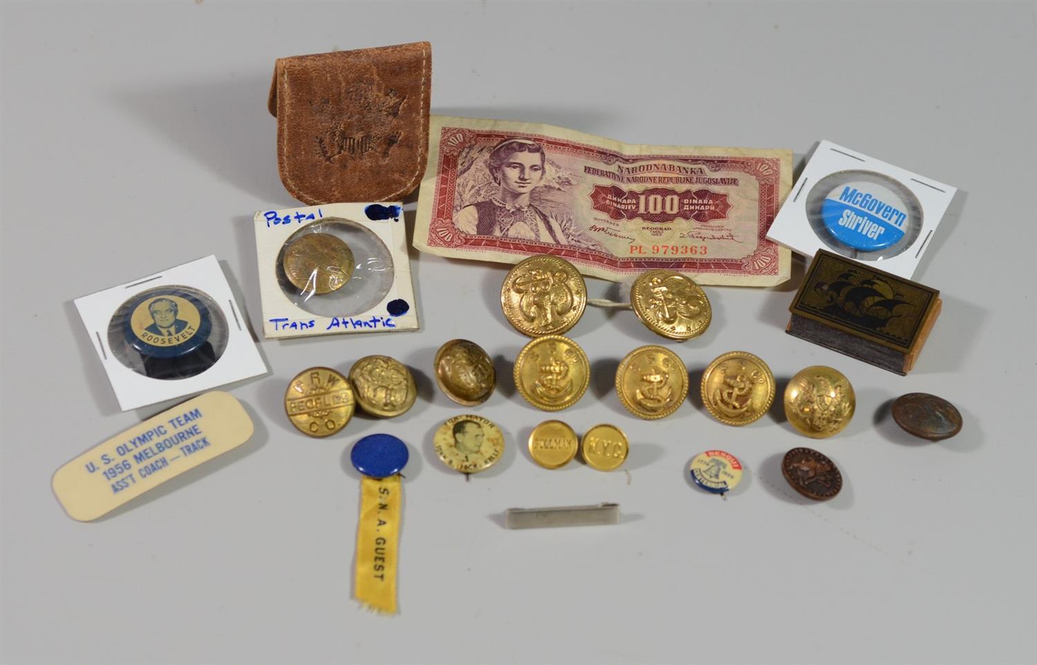 Appraisal: Ephemera etc collection of buttons pinbacks to include FDR and