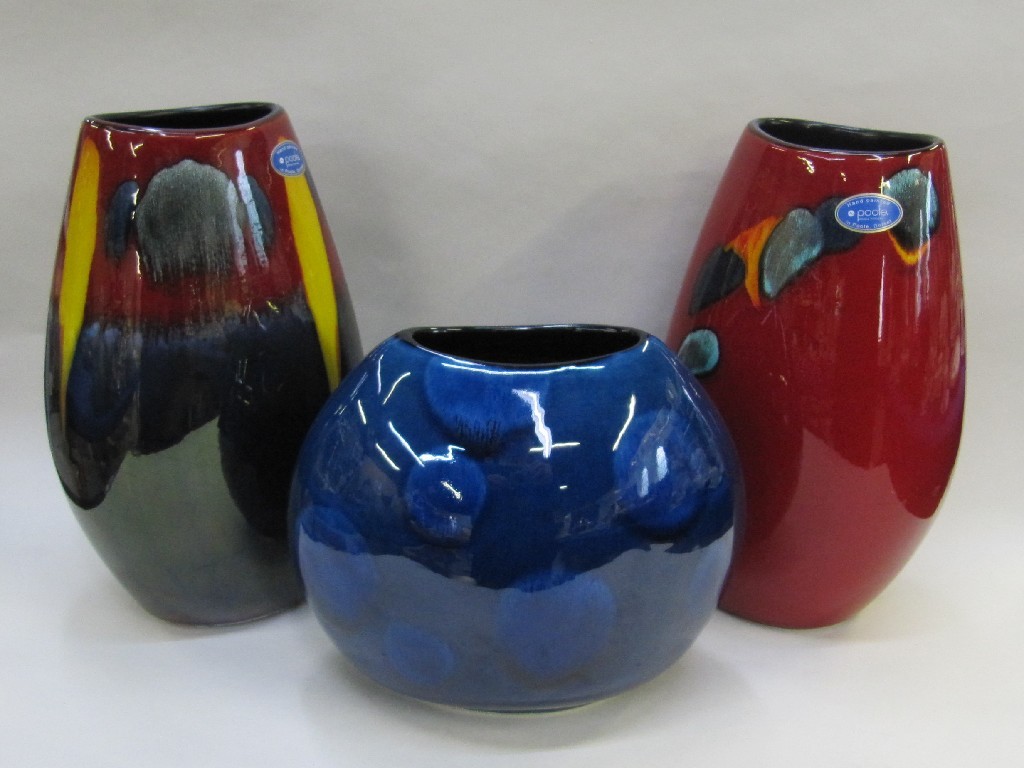 Appraisal: Three Poole Pottery vases to include 'Blue' 'Infusion' and 'Odyssey'