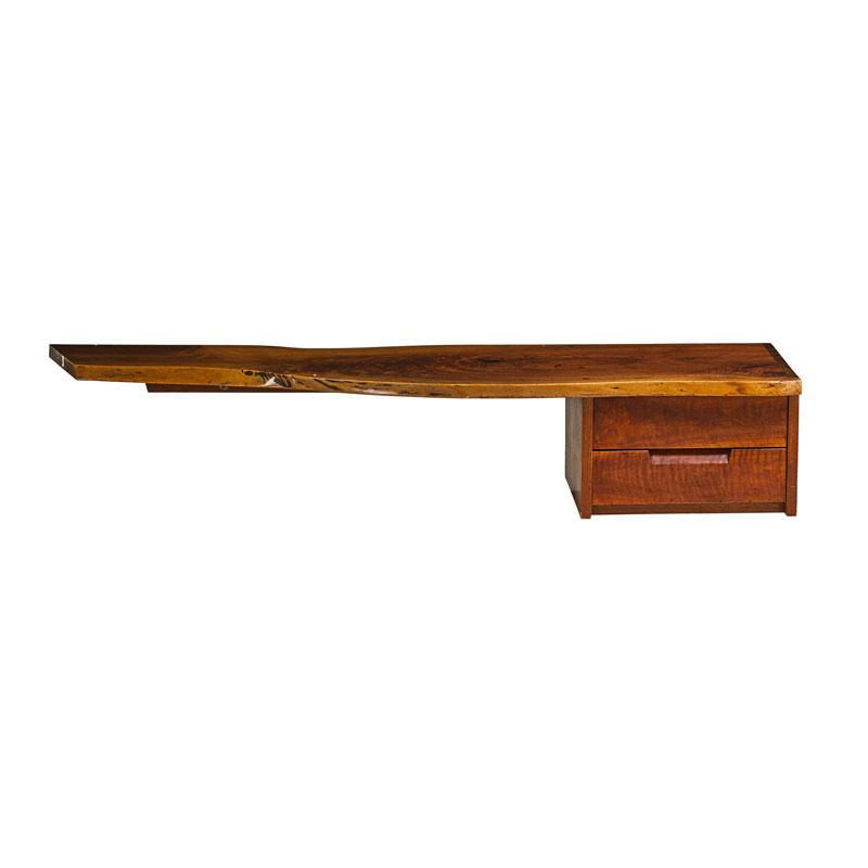 Appraisal: GEORGE NAKASHIMA Shelf with drawer GEORGE NAKASHIMA - NAKASHIMA STUDIOS