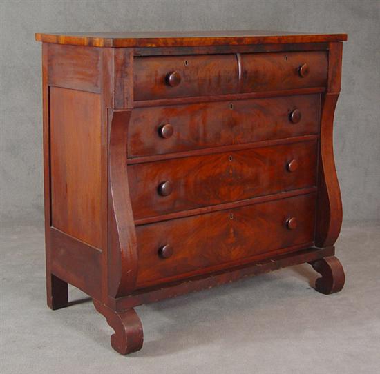 Appraisal: Thomas Day Walnut Burl Veneer Classical Two Over Three Drawer