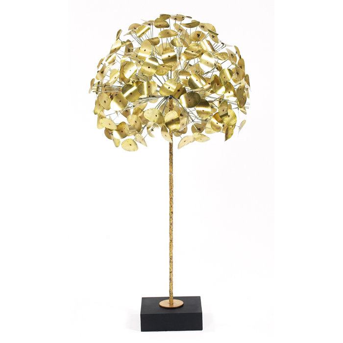 Appraisal: C Jere tree sculpture dandelion form with brass finish wood