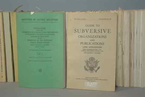 Appraisal: LARGE COLLECTION OF CONGRESSIONAL PERIODICALS ON HEARINGS BEFORE THE SUBCOMMITTEE