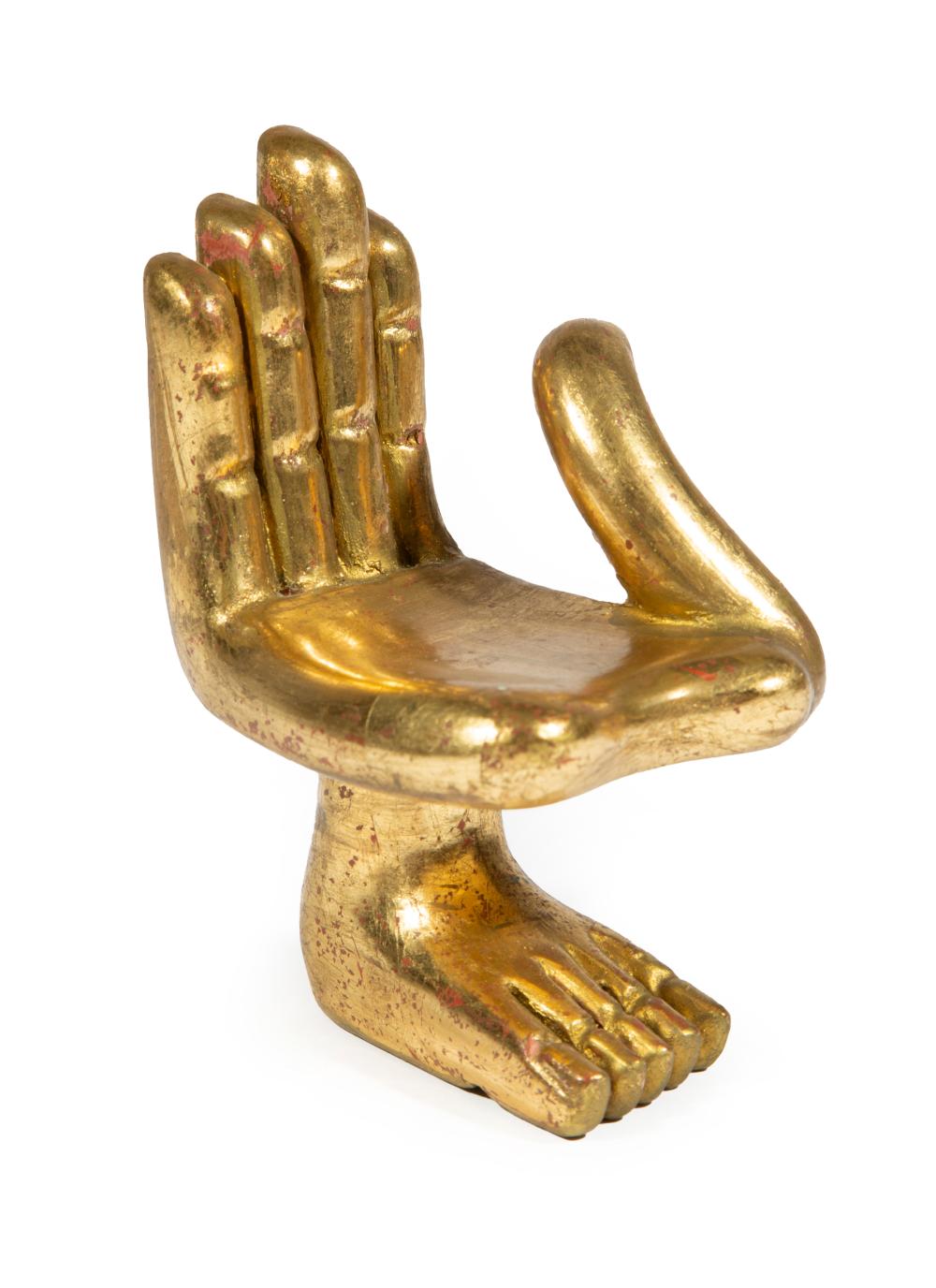 Appraisal: Pedro Friedeberg Mexican b Hand Chair gold leaf on carved