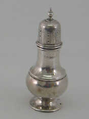 Appraisal: A small silver caster in Georgian style London Ht cm